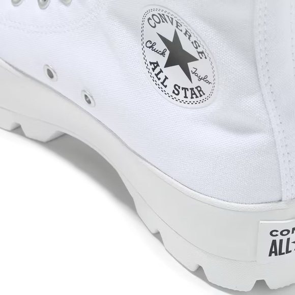 White Lugged Platform High Top Converse - Picture 3 of 8